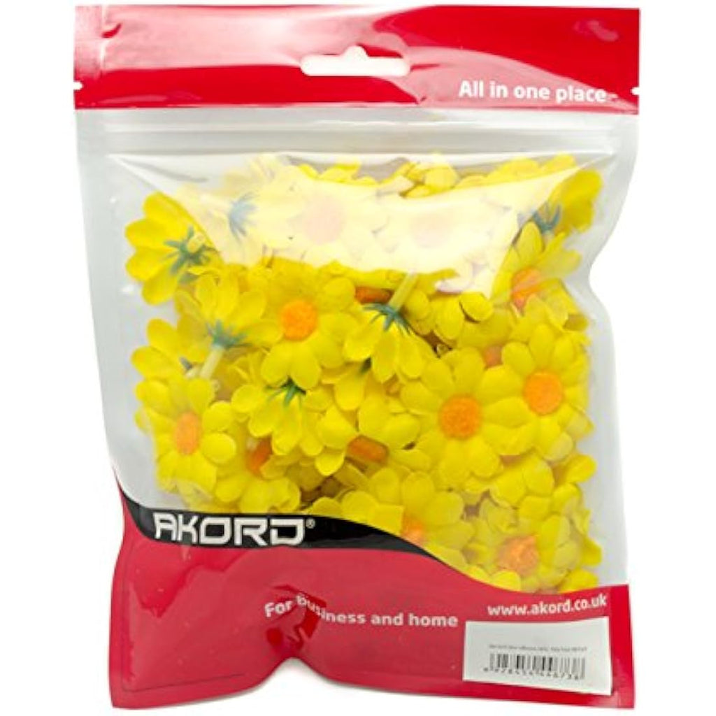 Jolof Store Artificial Gerbera Daisy Flower Heads for DIY Wedding, Yellow