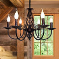 Jolof Store French Country 6-Light Farmhouse Wrought Iron Chandelier