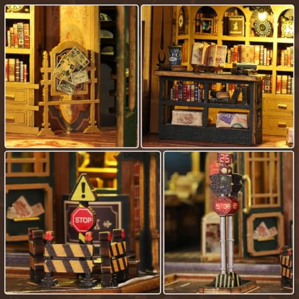 Mostop DIY Miniature Dollhouse Kit – Twilight Book City Wooden Model
