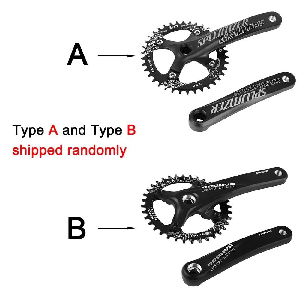 Splumzer 170mm Square Crankset | 104 BCD Aluminum MTB Road Bike Crank