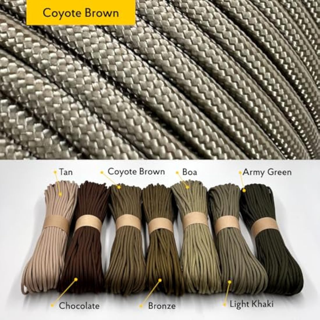 EDCX 550 Paracord Type III – 4mm Nylon Rope for Camping and DIY Crafting