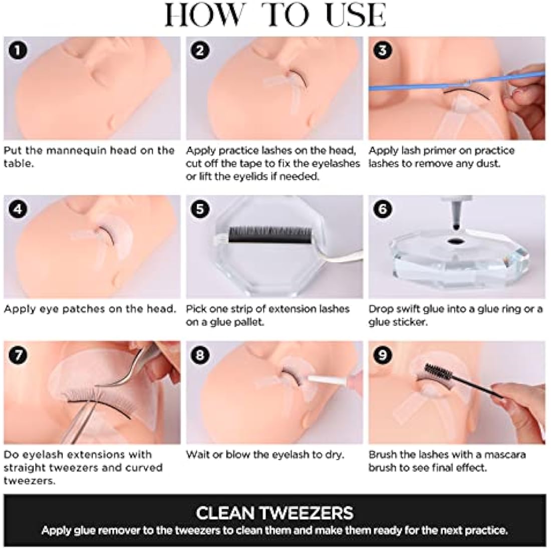 BEYELIAN Eyelash Extension Kit | Professional Lash Training Mannequin Set