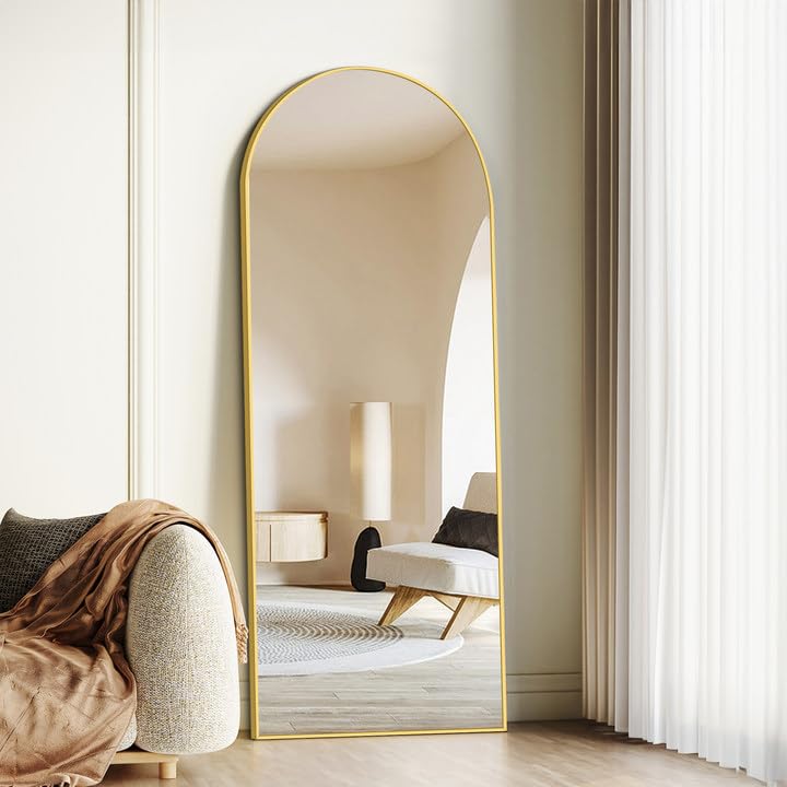 COFENY Arch Full Length Mirror | 165x60cm Gold Aluminum Floor Mirror