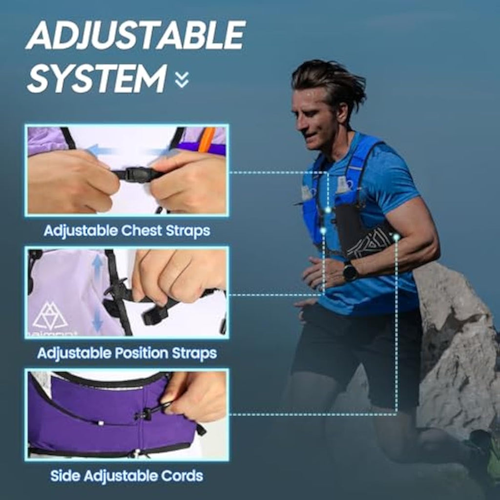 Haimont 8L Hydration Running Vest with 500ml Soft Flasks | Jolof Store