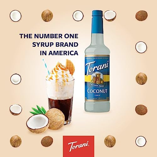 Torani Sugar Free Coconut Coffee Syrup - 4 x 750ml Vegan Drink Mixer Set