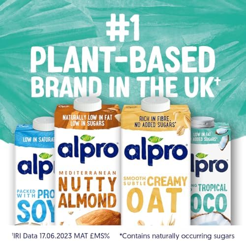 Alpro Coconut Plant-Based Drink – Vegan & Lactose Free Milk – 1L (Pack of 8)
