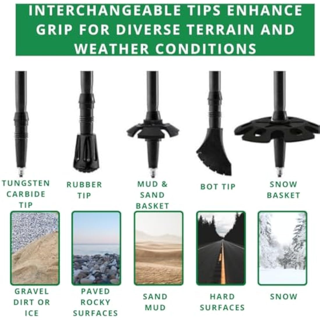 GETORIUM Trekking Poles – Aluminum 7075 Folding Hiking Sticks, Cork Grip