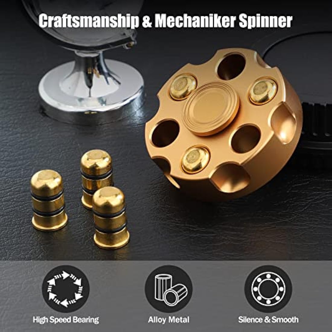 Jolof Store Metal Fidget Spinner – Alloy Desk Toy for Stress Relief