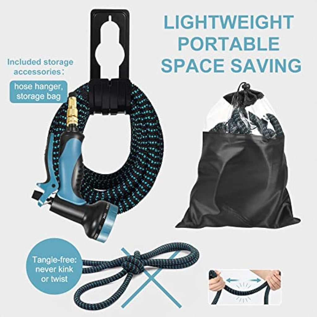 100FT Expandable Garden Hose with 10-Function Spray Gun