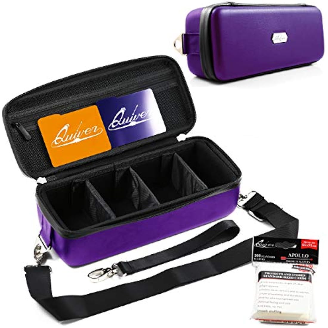 Quiver Time Purple Bolt Card Carrying Case | TCG Storage for 800+ Cards