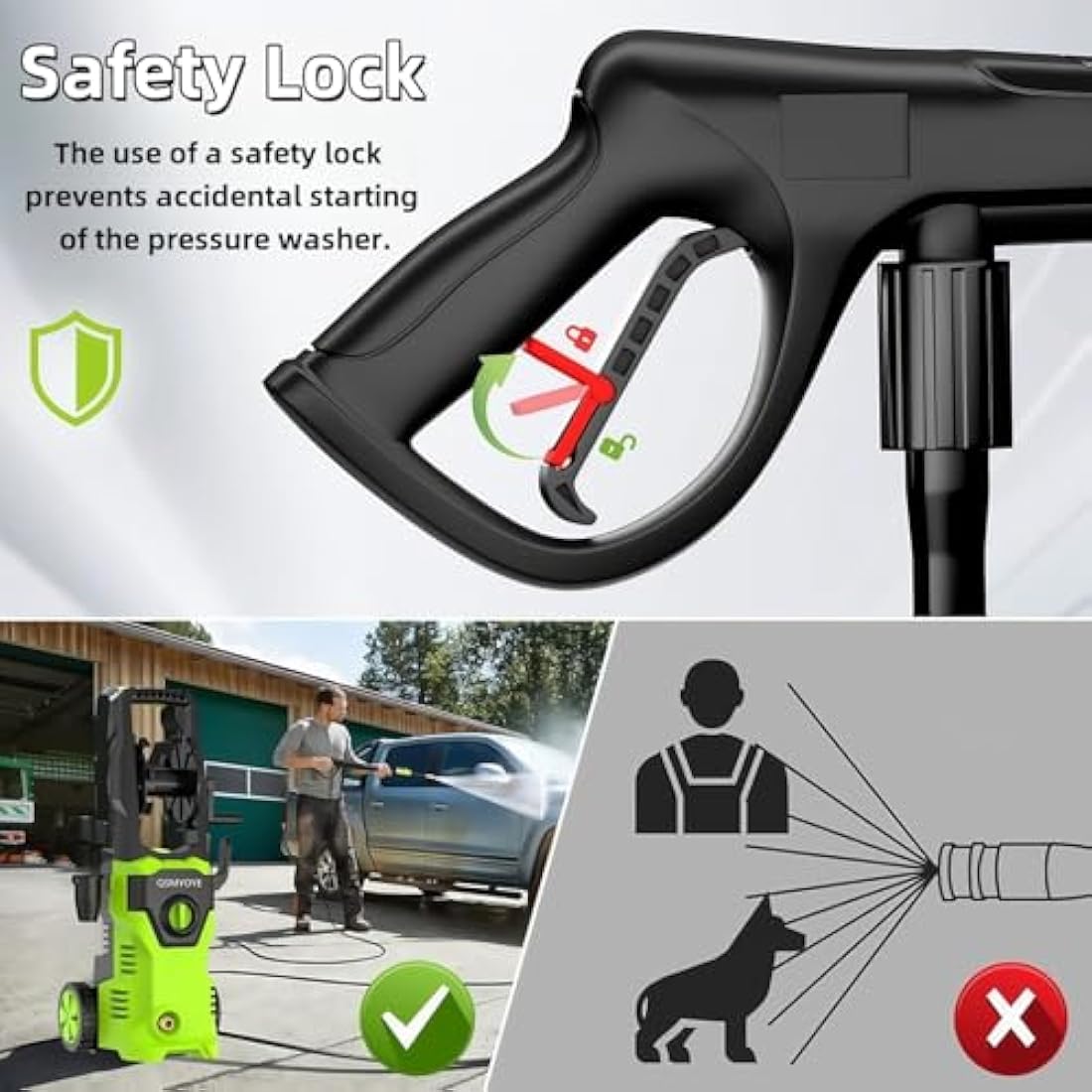 2200W Electric Pressure Washer | 150Bar Jet Washer with 10m Hose