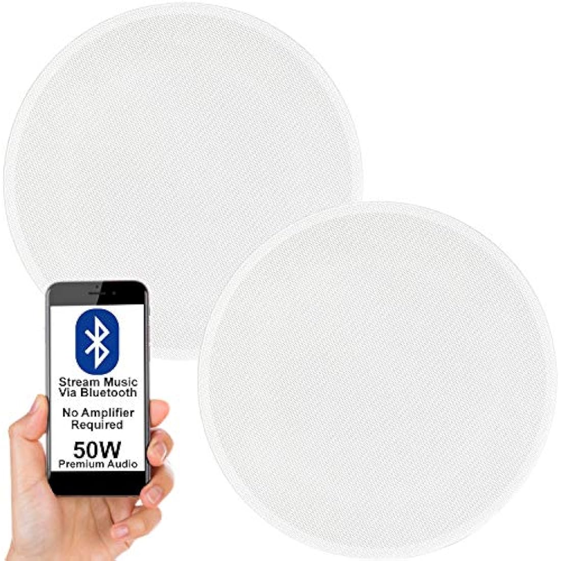 Jolof Store Bluetooth Ceiling Speaker Kit – 50W Wireless HiFi Audio