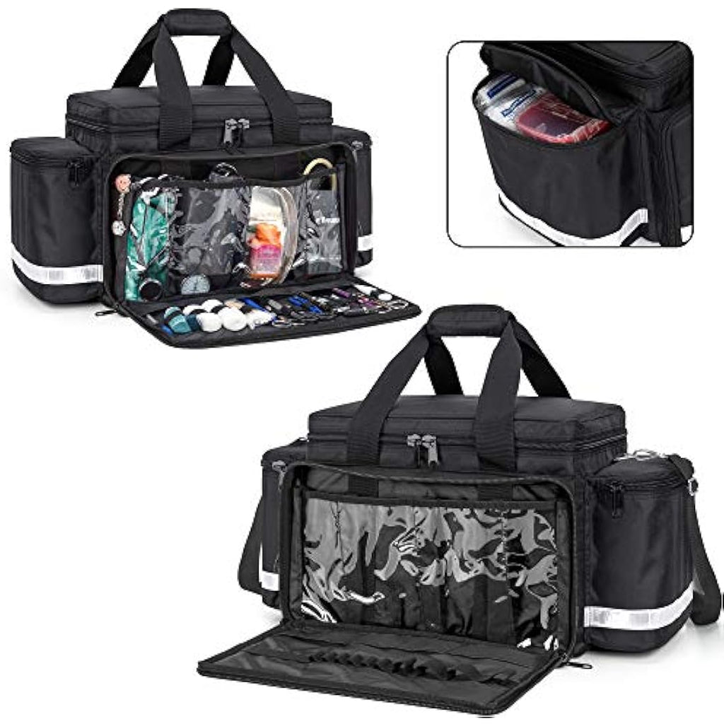 Trunab Large Emergency Trauma Bag | Professional EMT Medical Bag, Black