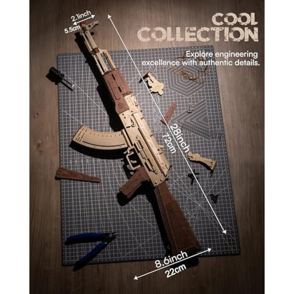 ROKR 3D Wooden Mechanical Model Kit | Military Projectile Toy Puzzle