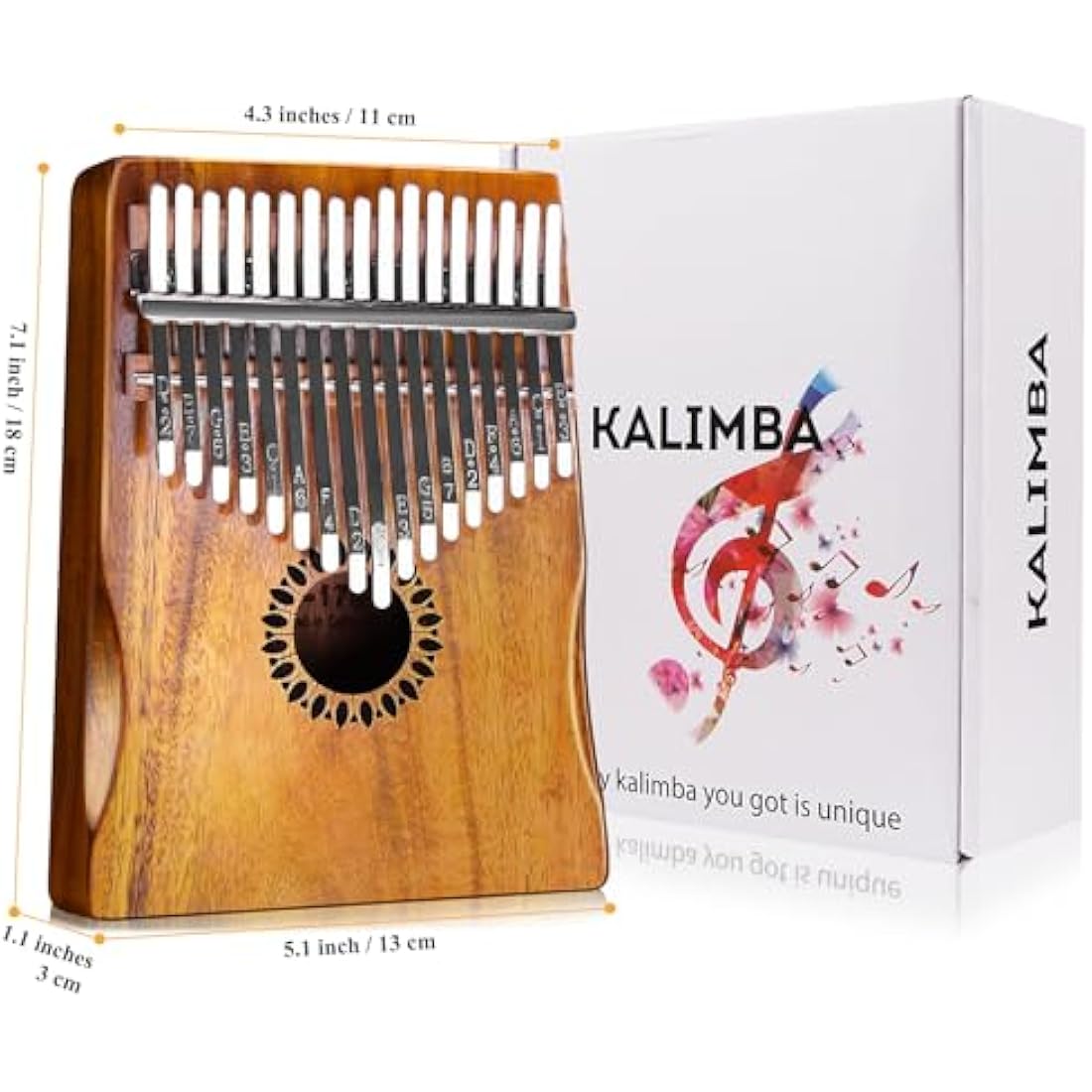 Newlam 17 Keys Kalimba Thumb Piano – Portable Wood Marimba for Beginners
