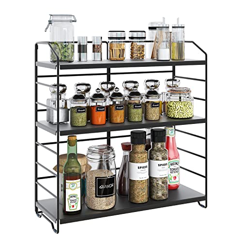 AIRUJIA 3-Tier Spice Rack | Adjustable Stainless Steel Countertop Organizer