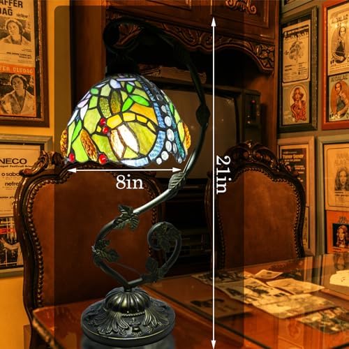 Tiffany Dragonfly Stained Glass Lamp | 3-Color Dimming