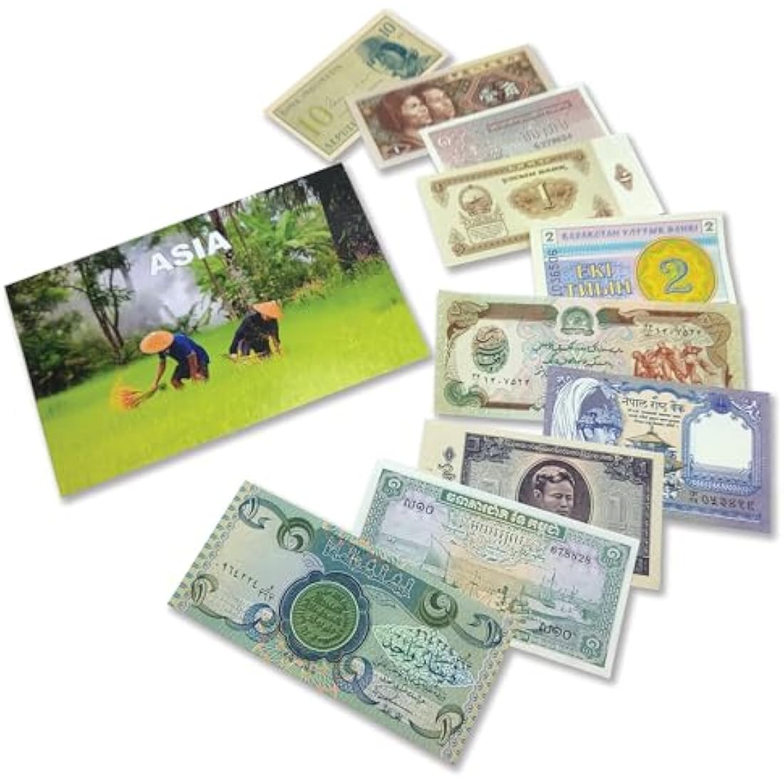 Impacto 10 Asian Banknotes Set | Uncirculated Foreign Currency Collection