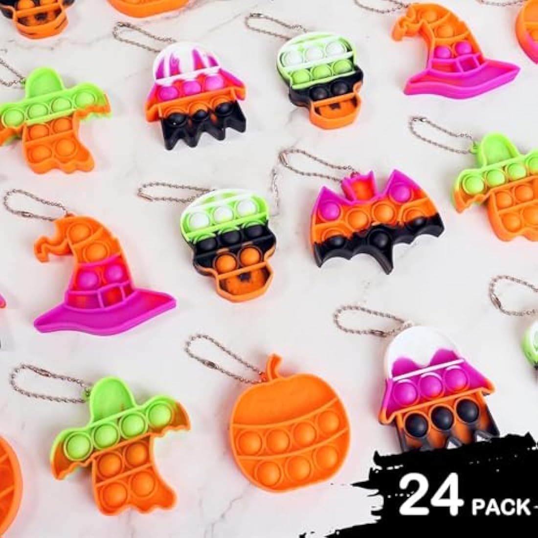 Amyang 24 Pack Halloween Mini Pop Fidget Toys | Sensory Party Favors
