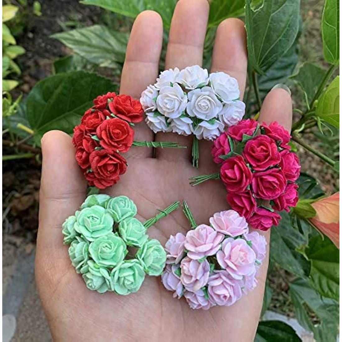 100 Pcs Mulberry Paper Mini Roses for DIY Crafts – 10 Colors