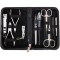3 Swords Germany 10-Piece Manicure Pedicure Set | Black Leather Case