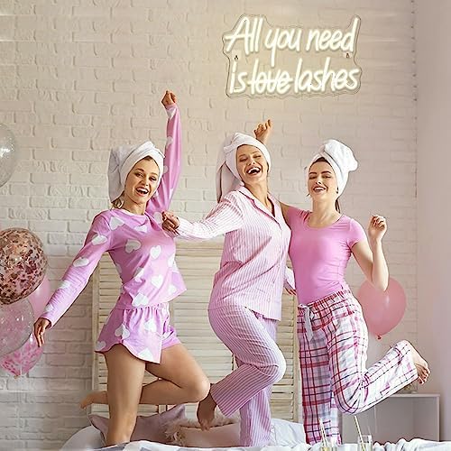 Looklight All You Need is Lashes Neon Sign | Warm White LED Wall Decor