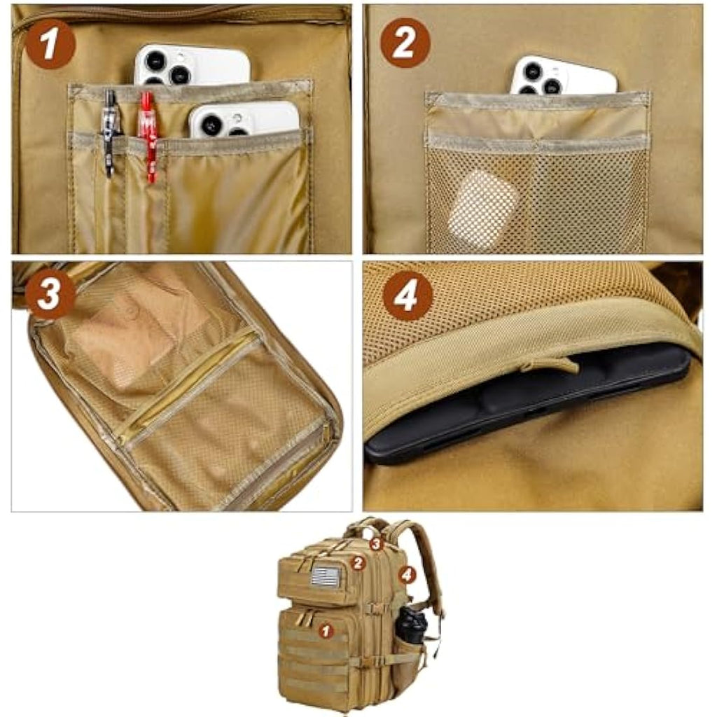 LHI 45L Military Tactical Backpack – Waterproof Molle Assault Rucksack