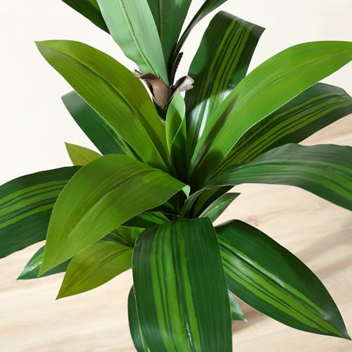 Kazeila 150cm Artificial Dracaena Tree | Faux Dragon Plant with White Pot