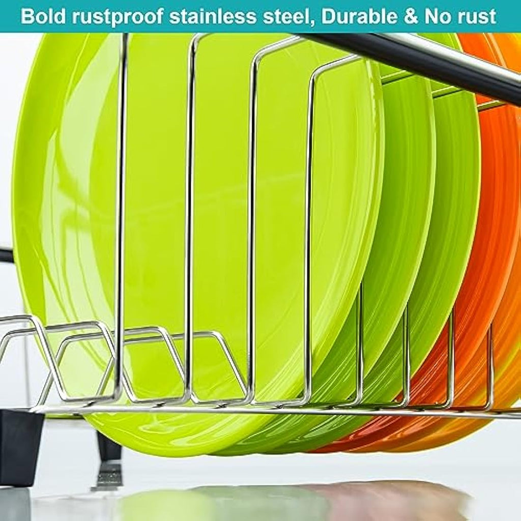iPEGTOP Expandable Dish Drying Rack | 304 Stainless Steel Over Sink
