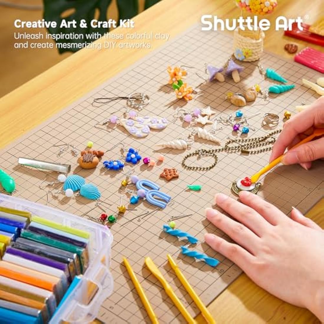 Shuttle Art 60 Colors Polymer Clay Kit | Oven Bake Modeling Clay Set