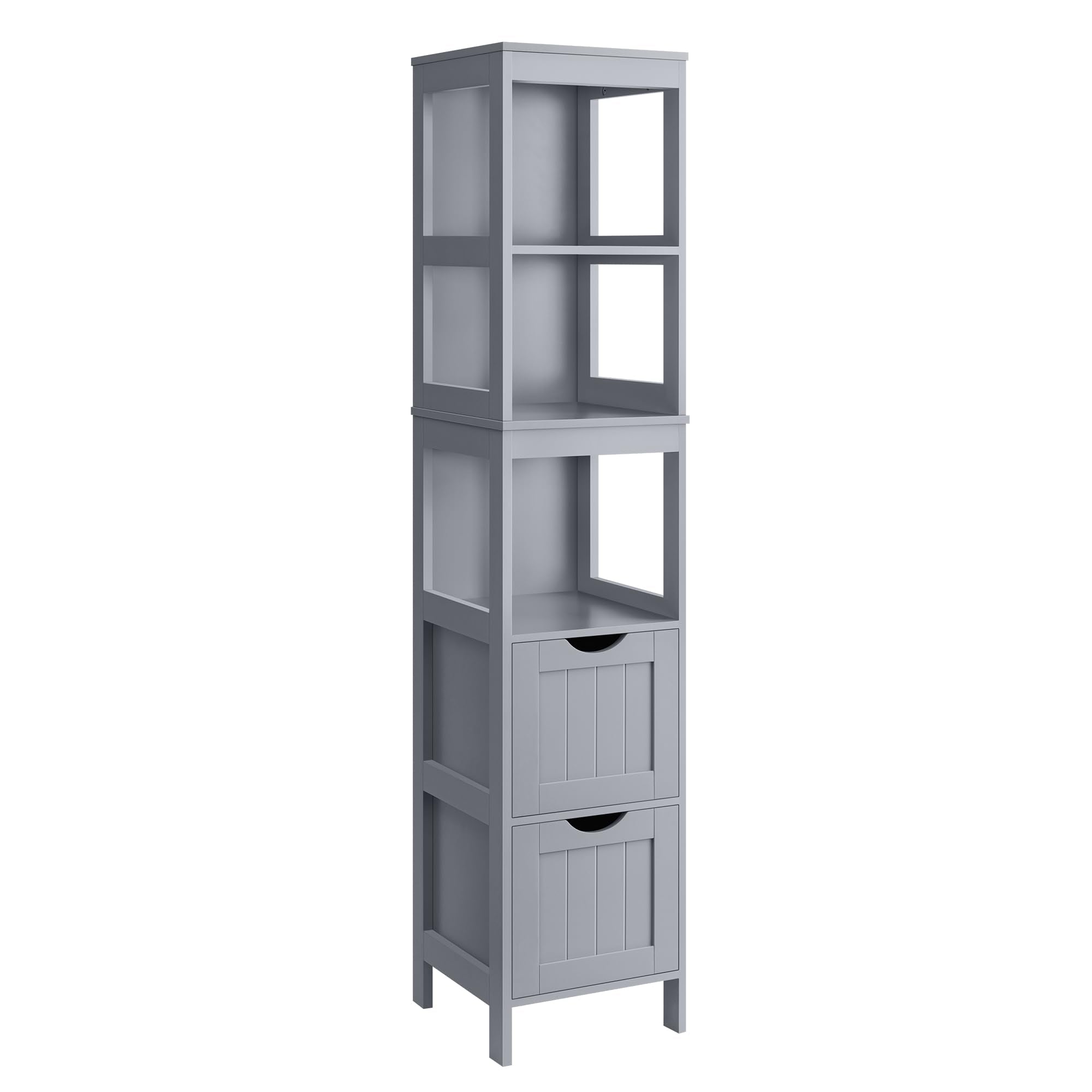VASAGLE Modern Bathroom Floor Cabinet – White Storage Unit with 2 Drawers
