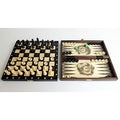 Master of Chess 3-in-1 Wooden Set | Handmade Portable 26cm Board