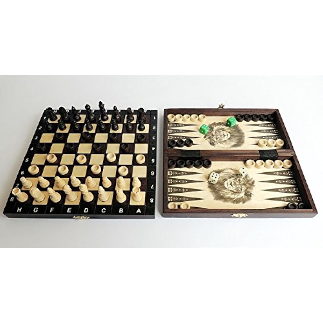Jolof Store 3-in-1 Wooden Chess, Checkers & Backgammon Set – 26cm Handmade