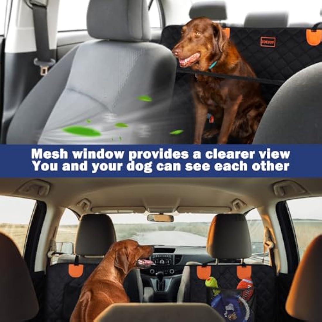 JOEJOY Dog Back Seat Extender – Waterproof Hard Bottom Car Seat Cover