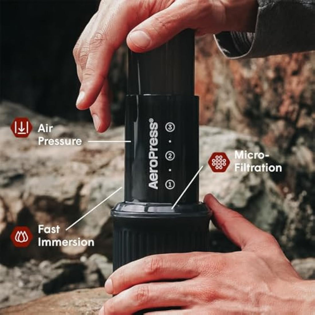 AeroPress Go Portable Travel Coffee Press Kit | Manual Brewer with Mug