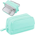 Tesmien Large Pencil Case | 4-Compartment Canvas Stationery Bag, Green