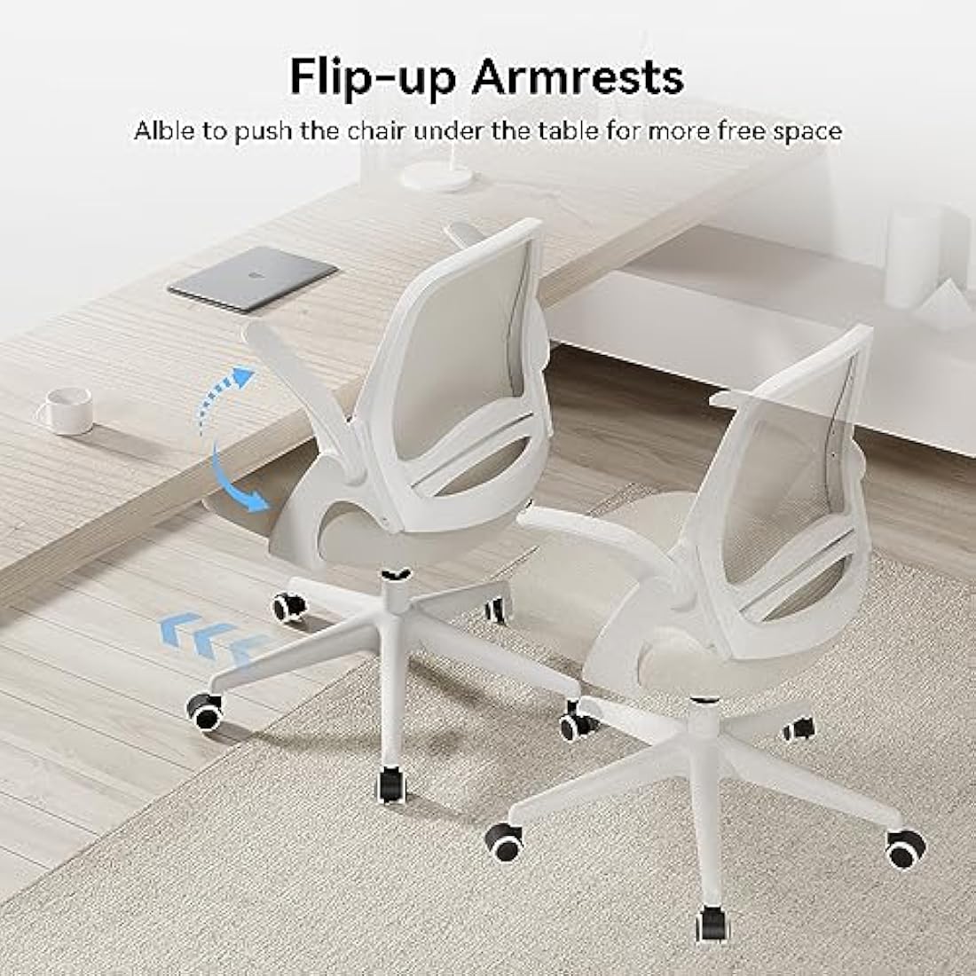 Hbada Ergonomic Office Chair – Mesh Swivel Chair with Flip-Up Arms