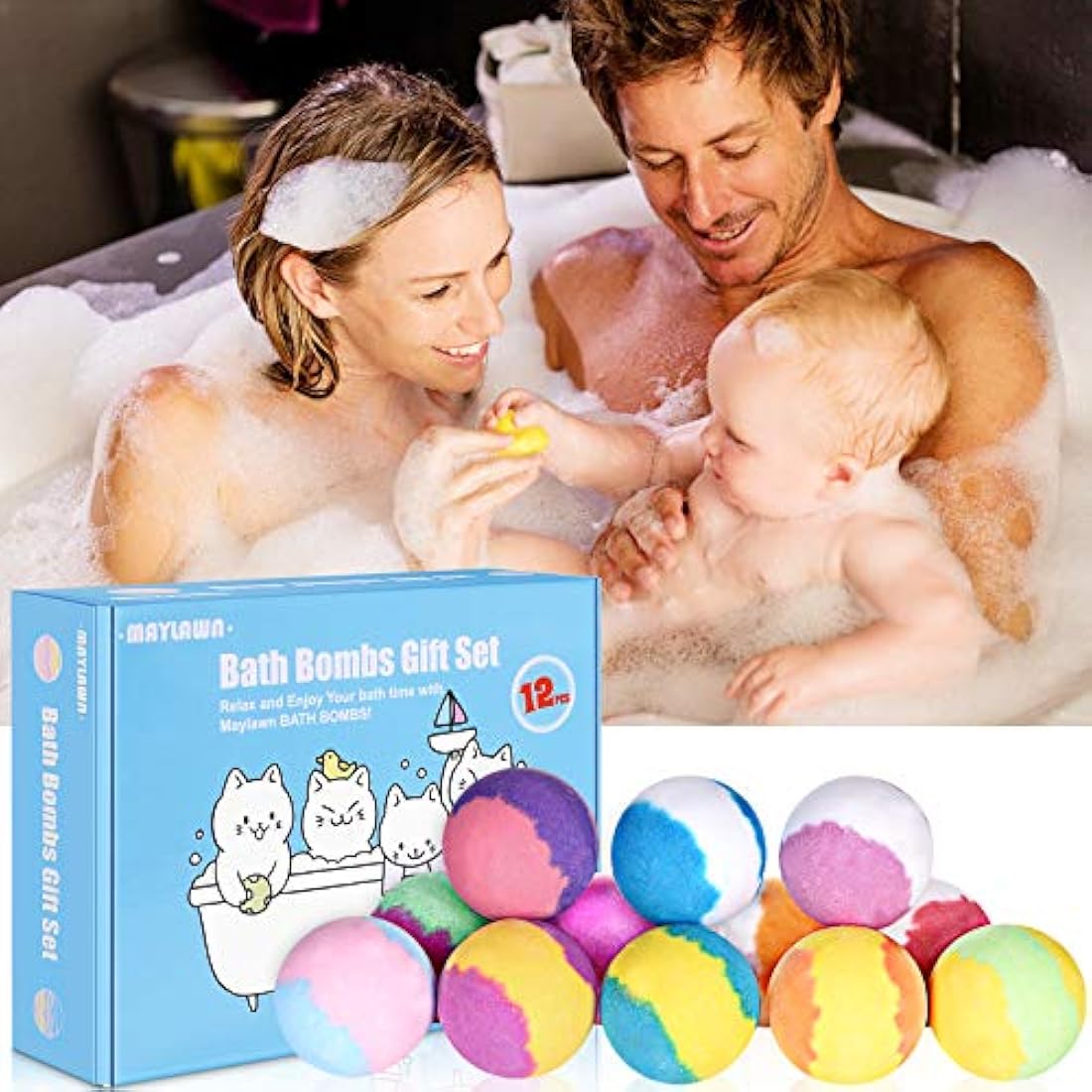 Jolof Store 12-Piece Organic Bath Bombs Gift Set | Vegan & Essential Oils
