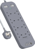 HANYCONY 8 Way Power Strip – 1800J Surge Protector with 4 USB Ports