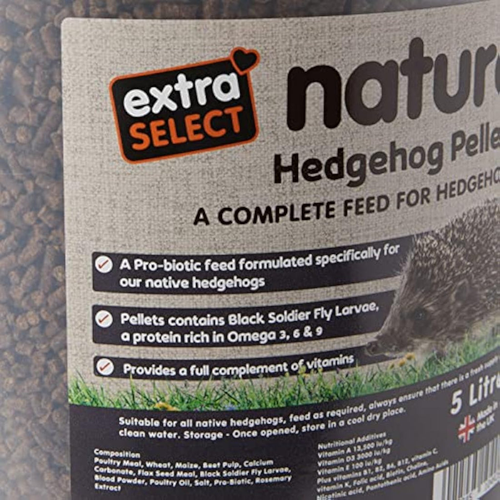 Extra Select Nature Hedgehog Pellet Food – Chicken Based Feed, 5L Tub