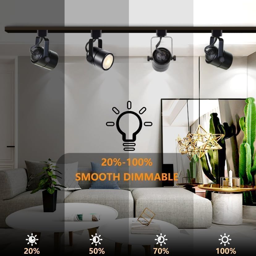 Bravsekai 6-Light LED Track Lighting Kit | Dimmable GU10 Natural White