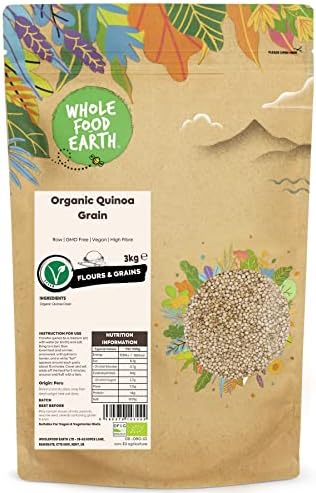 Wholefood Earth Organic Quinoa Grain – 3kg Raw Vegan High Fibre