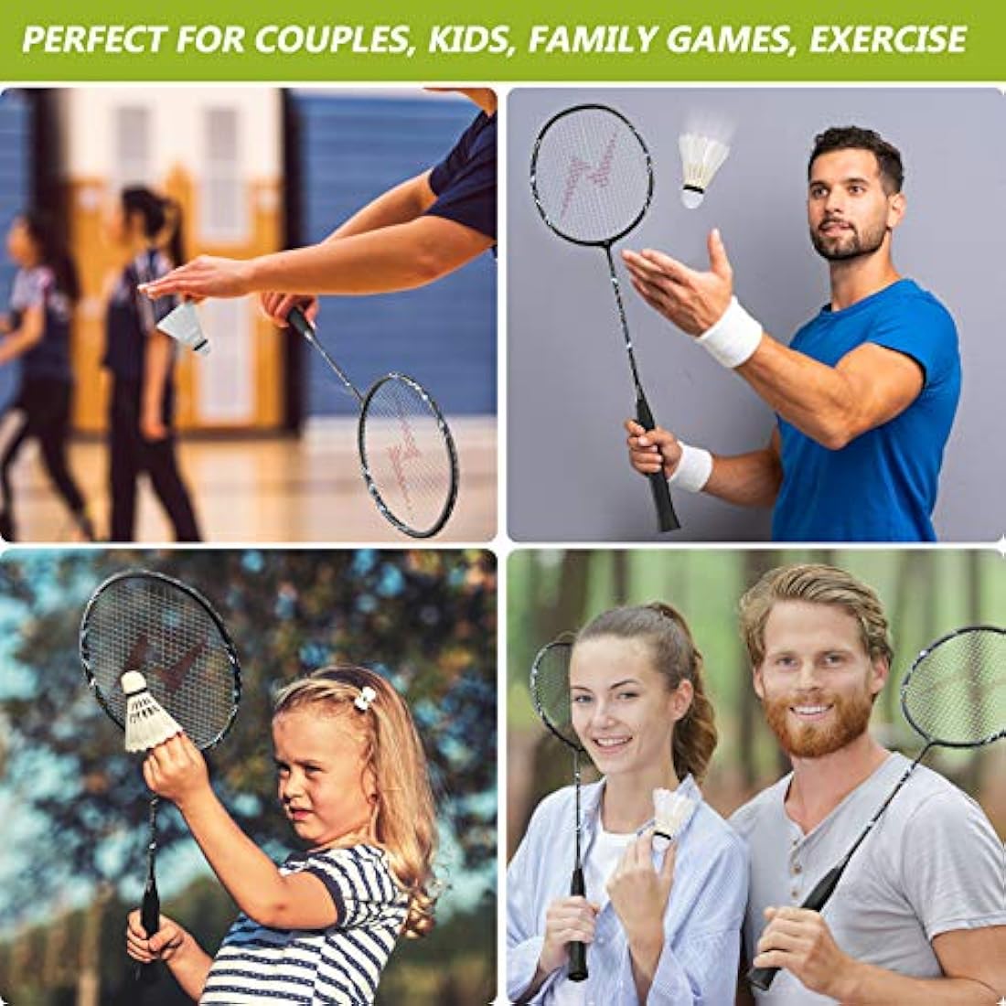 Nalax Carbon Fiber Badminton Set | 2 Lightweight Rackets with 3 Shuttlecocks