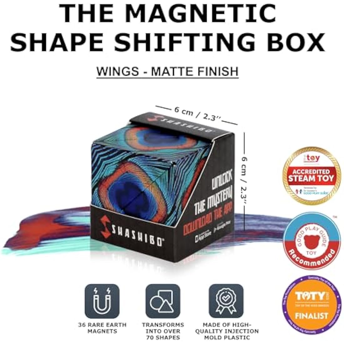 Shashibo Shape Shifting Magnetic Fidget Cube - Wings Sensory Puzzle Toy