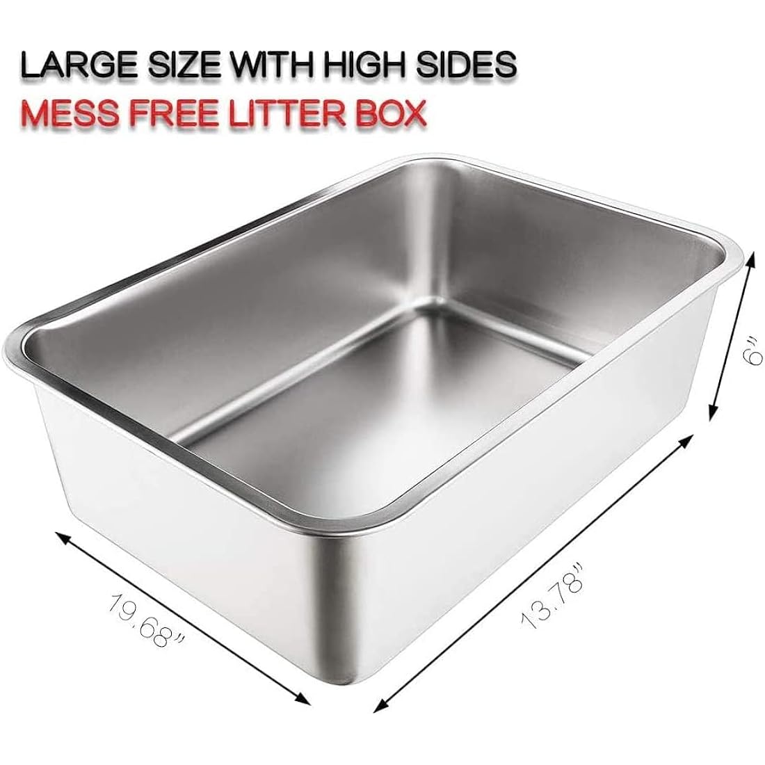 Yangbaga Stainless Steel Cat Litter Tray – Large Odorless Box