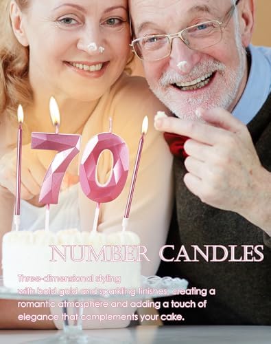 Pink 10th Birthday Candles – Number 10 and Stick Cake Toppers