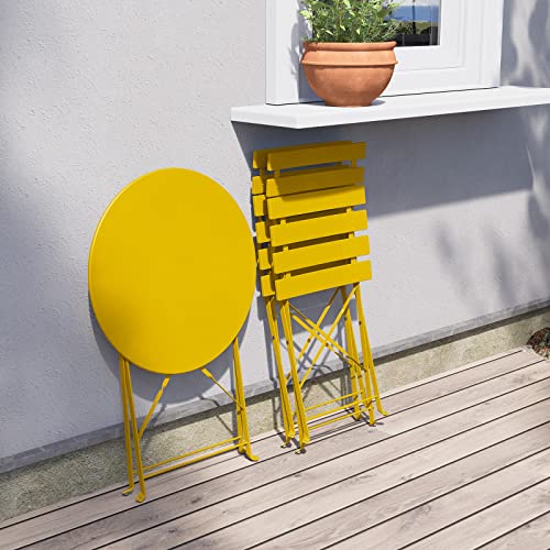 Grand Patio 3-Piece Folding Bistro Set | Weather Resistant Steel - Yellow