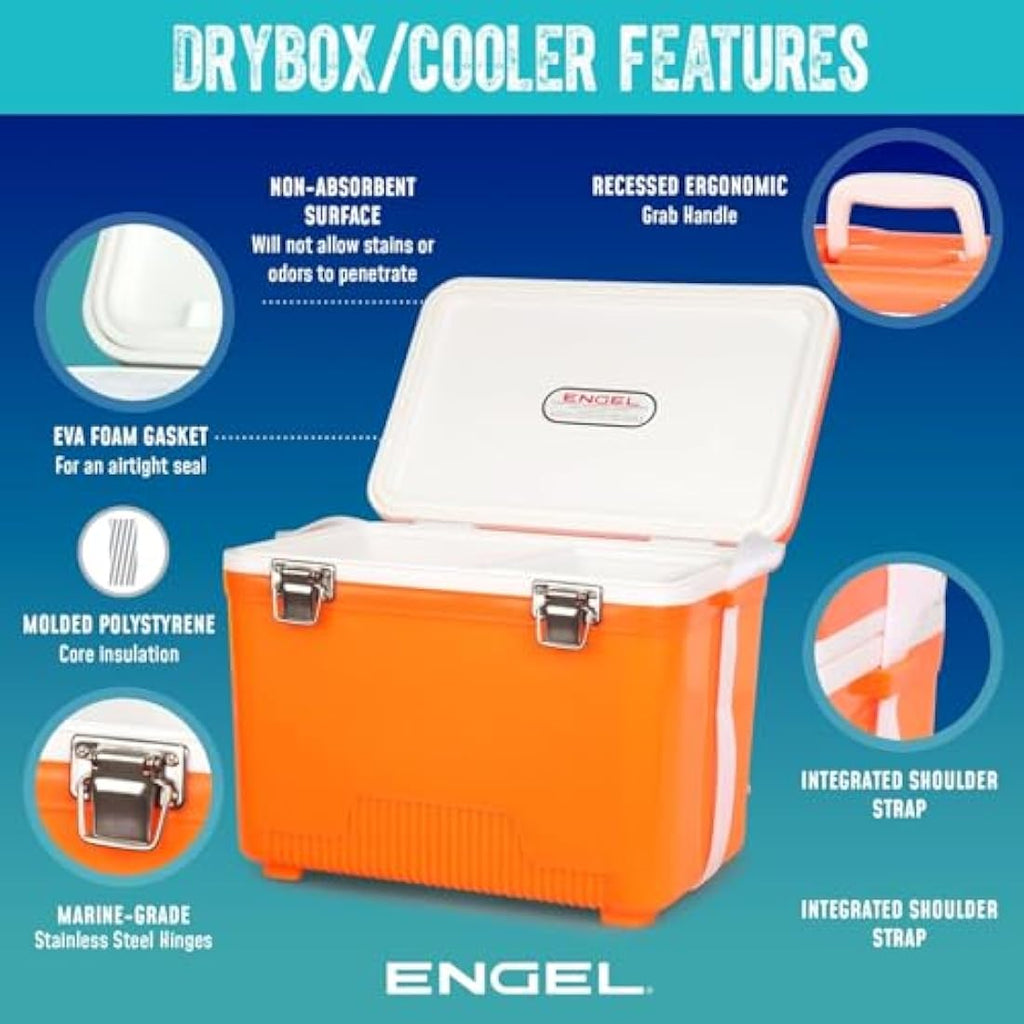 Engel 28.4L Leak-Proof Cooler Box – Heavy-Duty Drybox for Camping