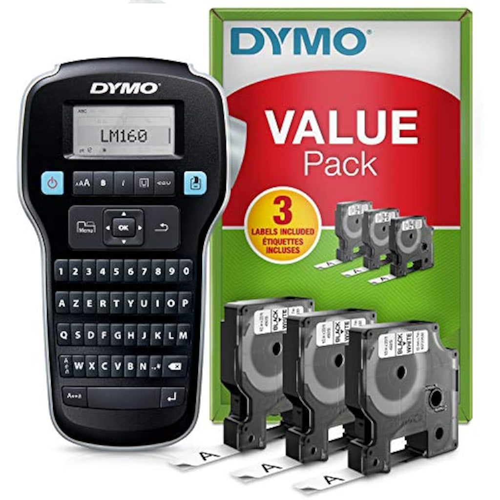 DYMO LabelManager 160 Portable Label Maker Kit | AZERTY | 3 D1 Tapes