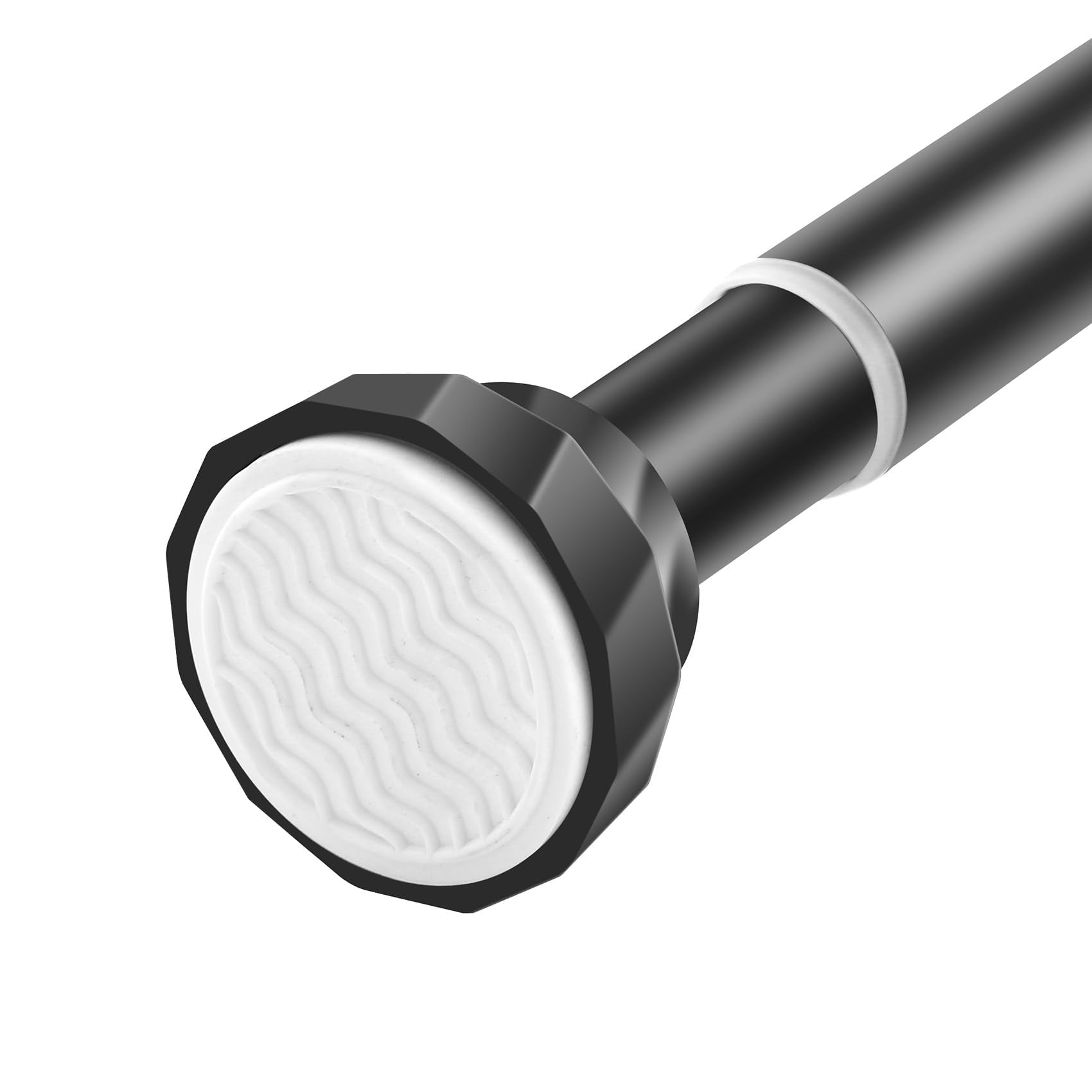 Adjustable Tension Shower Curtain Rod – Matte Black, 105-180cm